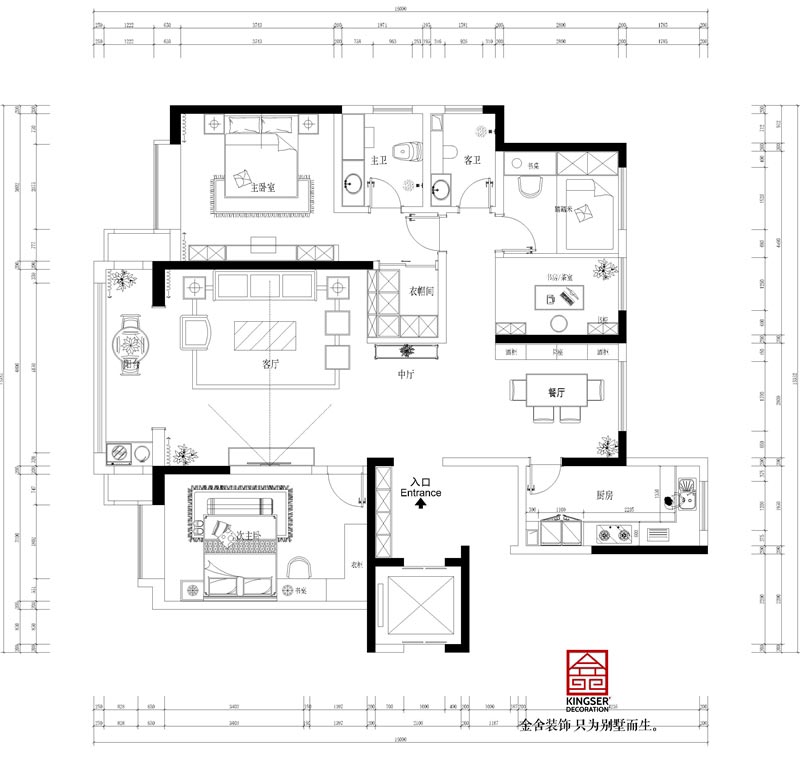 天山熙湖141平米户型平面布置图