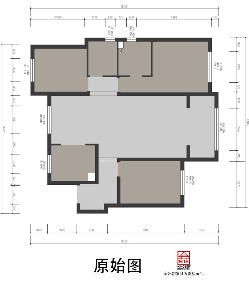 远洋晟庭装修设计150平米原始平面图