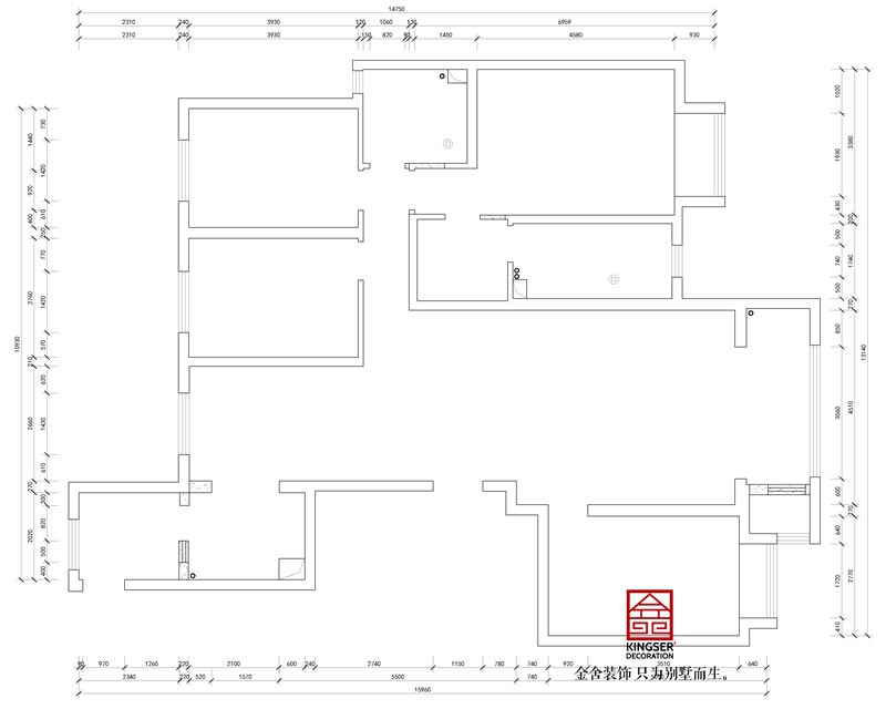 东南智汇城191平米户型拆除图