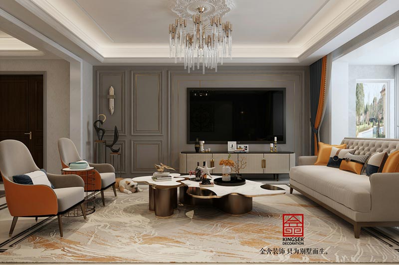 东南智汇城191平米美式轻奢风格装修设计