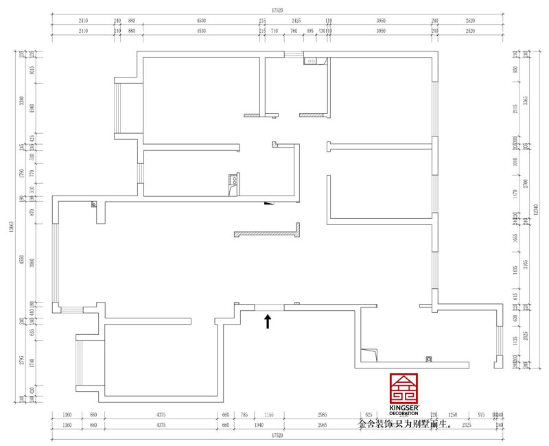 东南智汇城191平米户型墙体新建图