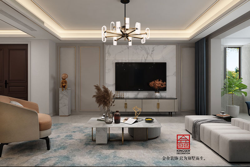 东南智汇城191平米美式轻奢风格装修设计