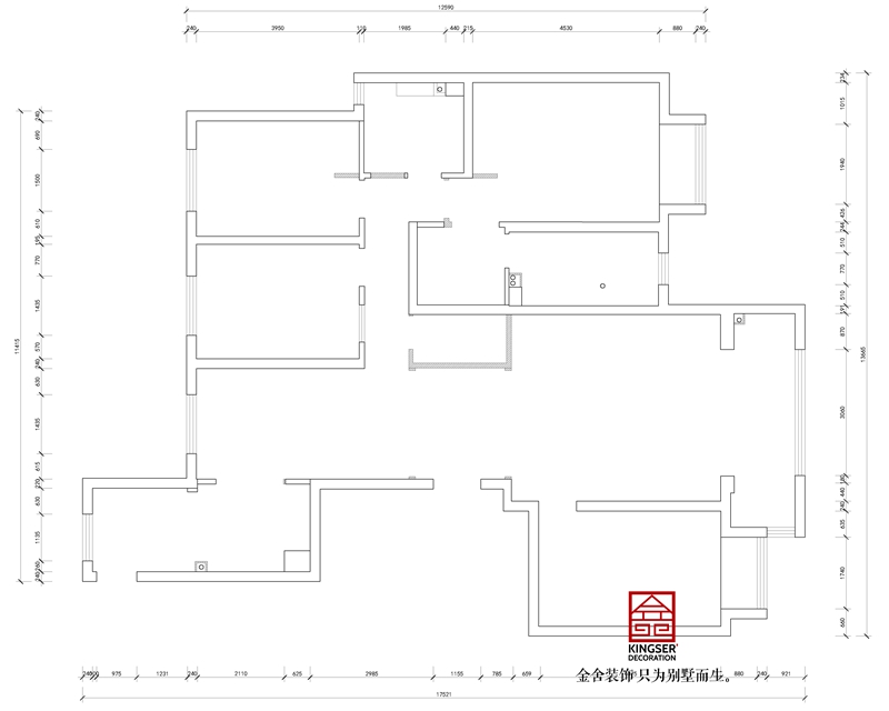 东南智汇城191平米户型墙体新建图