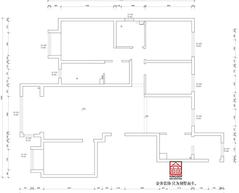 东南智汇城191平米户型原始平面图