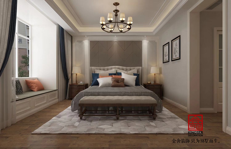 保利拉菲美式风格卧室设计效果图