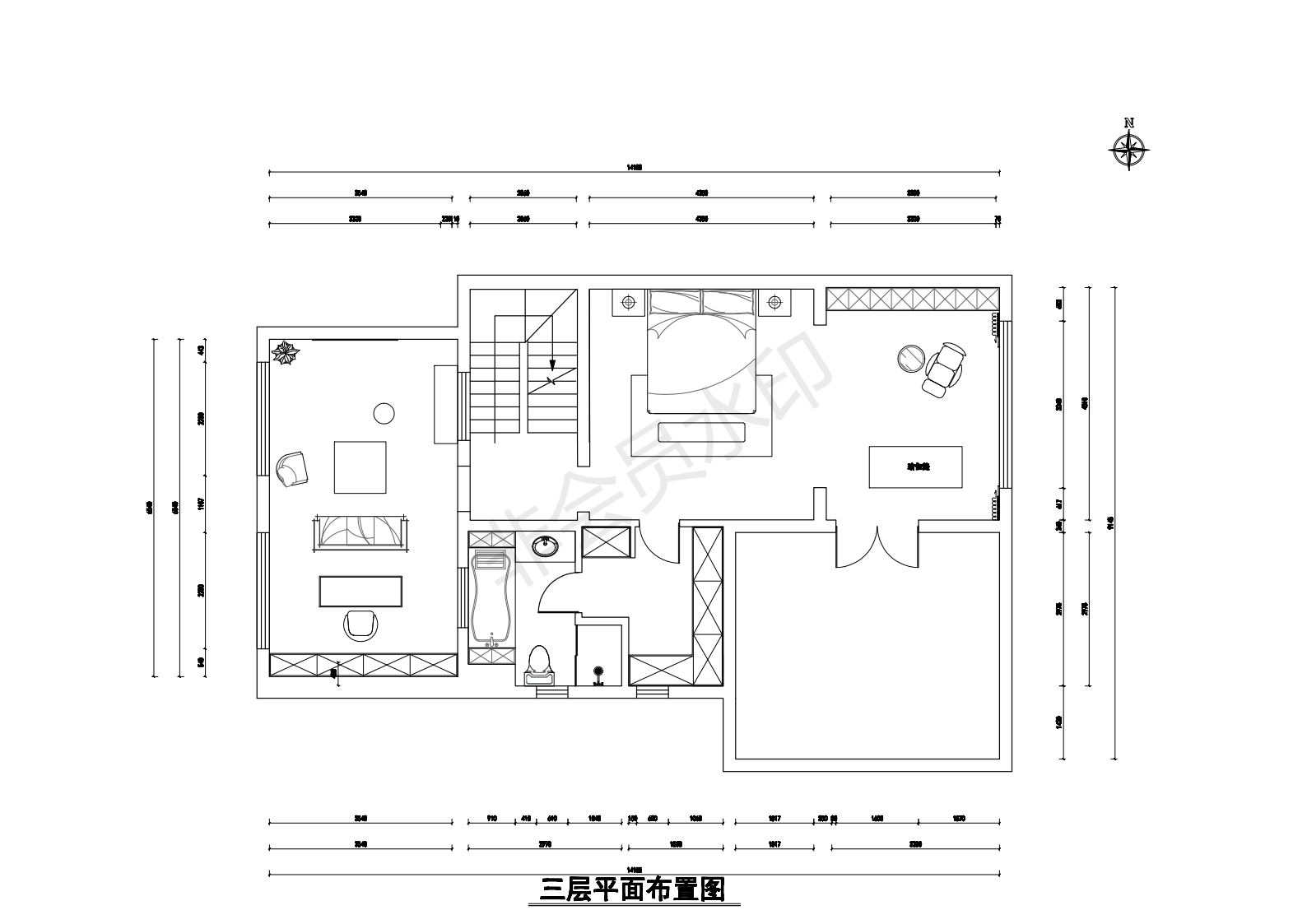 三层平面布置图