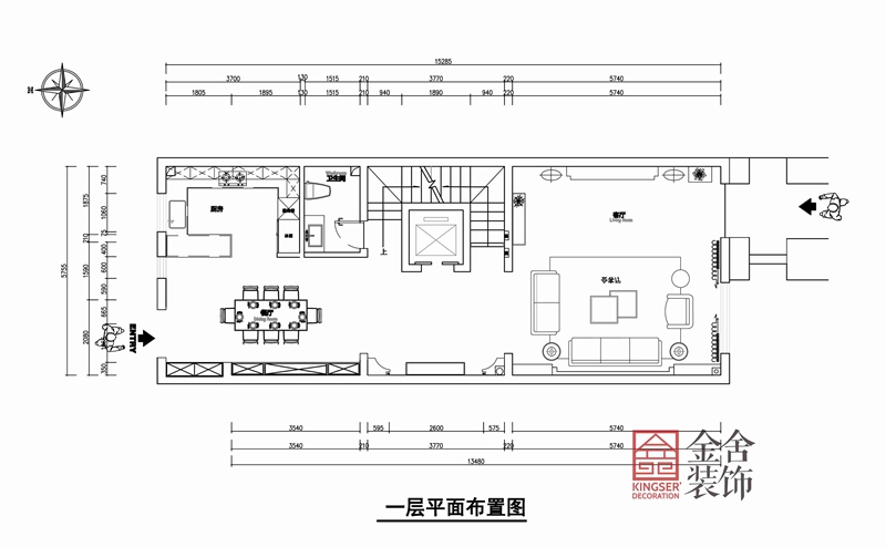 荣盛御府415平米欧式风格别墅户型平面布置图