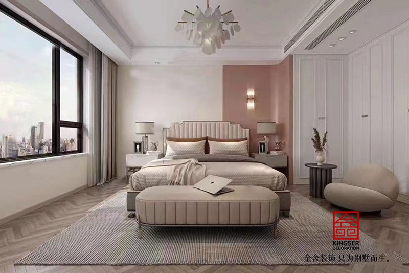 九里晴川142㎡美式轻奢风格卧室装修设计