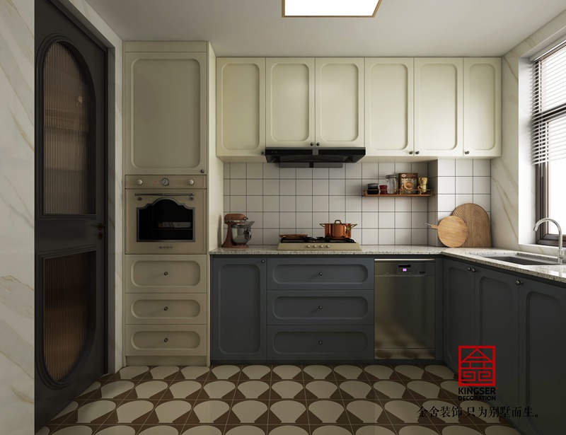 绿城诚园南洋复古风装修设计厨房效果图