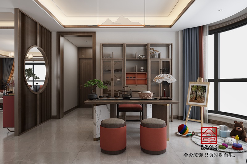 橄榄家园新中式风格茶室装修效果图