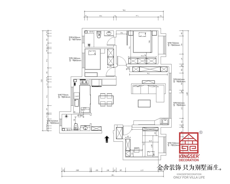 天保意境雅居三室两卫户型解析