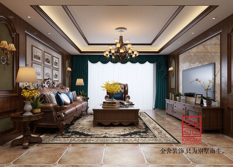 东南智汇城170平米四室二厅美式装修设计