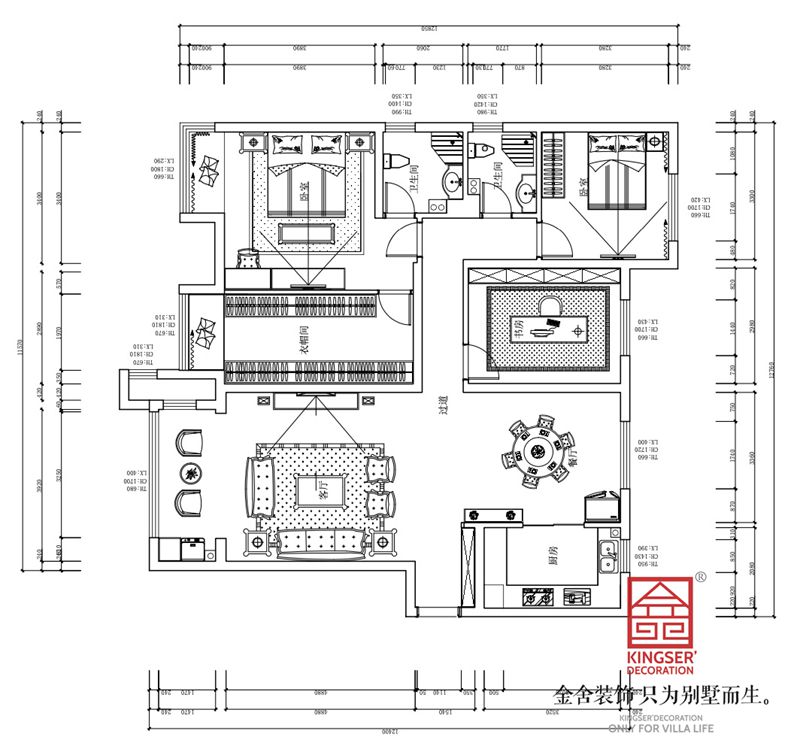 东南智汇城170平米四室二厅一厨两卫户型解析