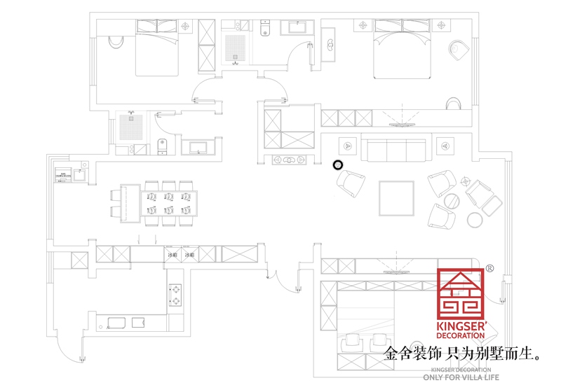 泰丰观湖小区200㎡大平层户型平面布置图