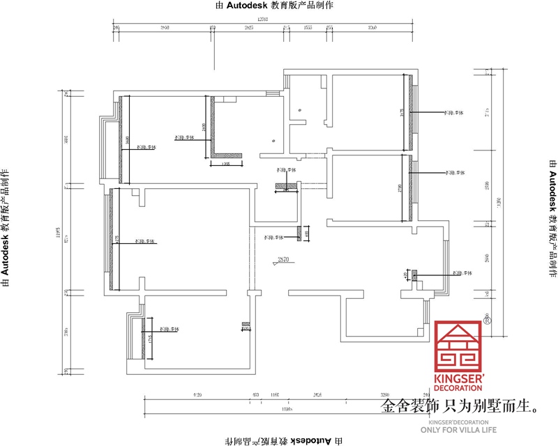 绿城诚园165平米三室一厅两卫户型解析原始平面图