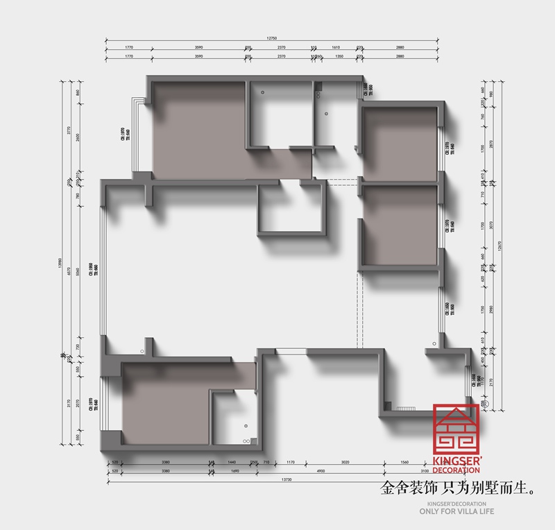 锦江府188平四室两厅三卫原始户型图