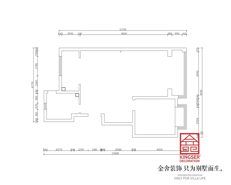 汉王府190平米跃层装修原始户型图