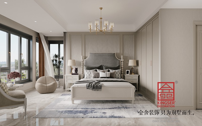 汉王府现代美式卧室装修效果图