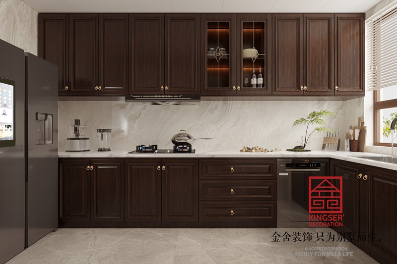 汉王府140平新中式风格厨房装修设计