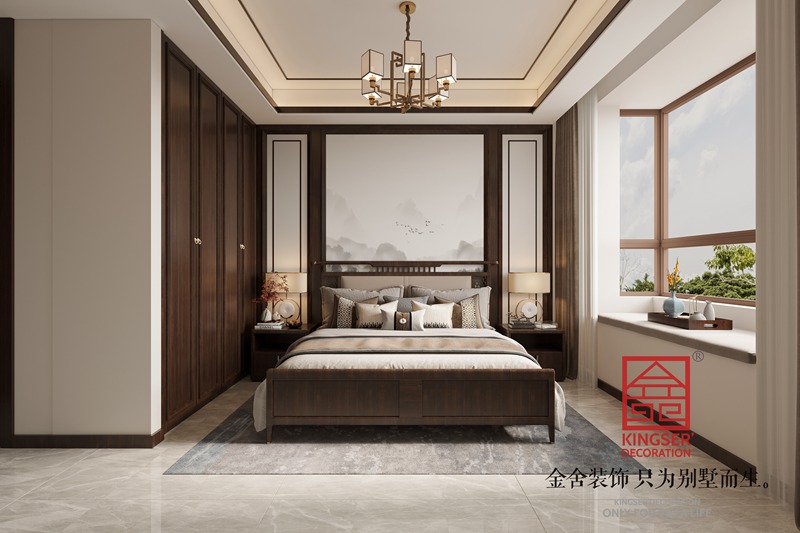 汉王府140平新中式风格卧室装修设计